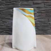 Vase parchment, white porcelain decorated, designed by J. van Loon, Rosenthal, Germany, 1980s.