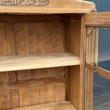 Parisian glass-fronted Art Deco wardrobe in solid raw walnut.