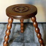 Vintage solid-turned wood tripod tripod