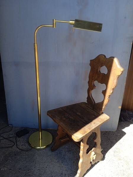 Reading light / articulated floor lamp ep 1970 golden brass