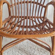 Paire de fauteuils en rotin vintage circa années 70