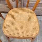 Pair of Thonet style bistro chairs in bentwood canework - 1930s