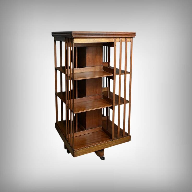Large Revolving Mahogany Bookcase, England – Late 19th Century