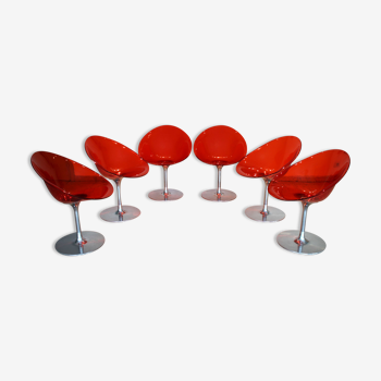 Set of 6 chairs Eros, Phillipe Starck for Kartell, 1999.