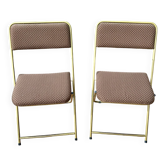 Vintage brown Lafuma folding chairs