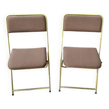 Vintage brown Lafuma folding chairs