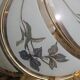 Vintage brass and flowered glass touch lamp – Soft touch lamp with intensity