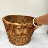 Braided wicker pot cover
