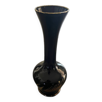 Vase bleu doré