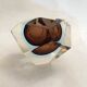 Sommerso faceted ashtray and pocket tray, made of Murano glass.