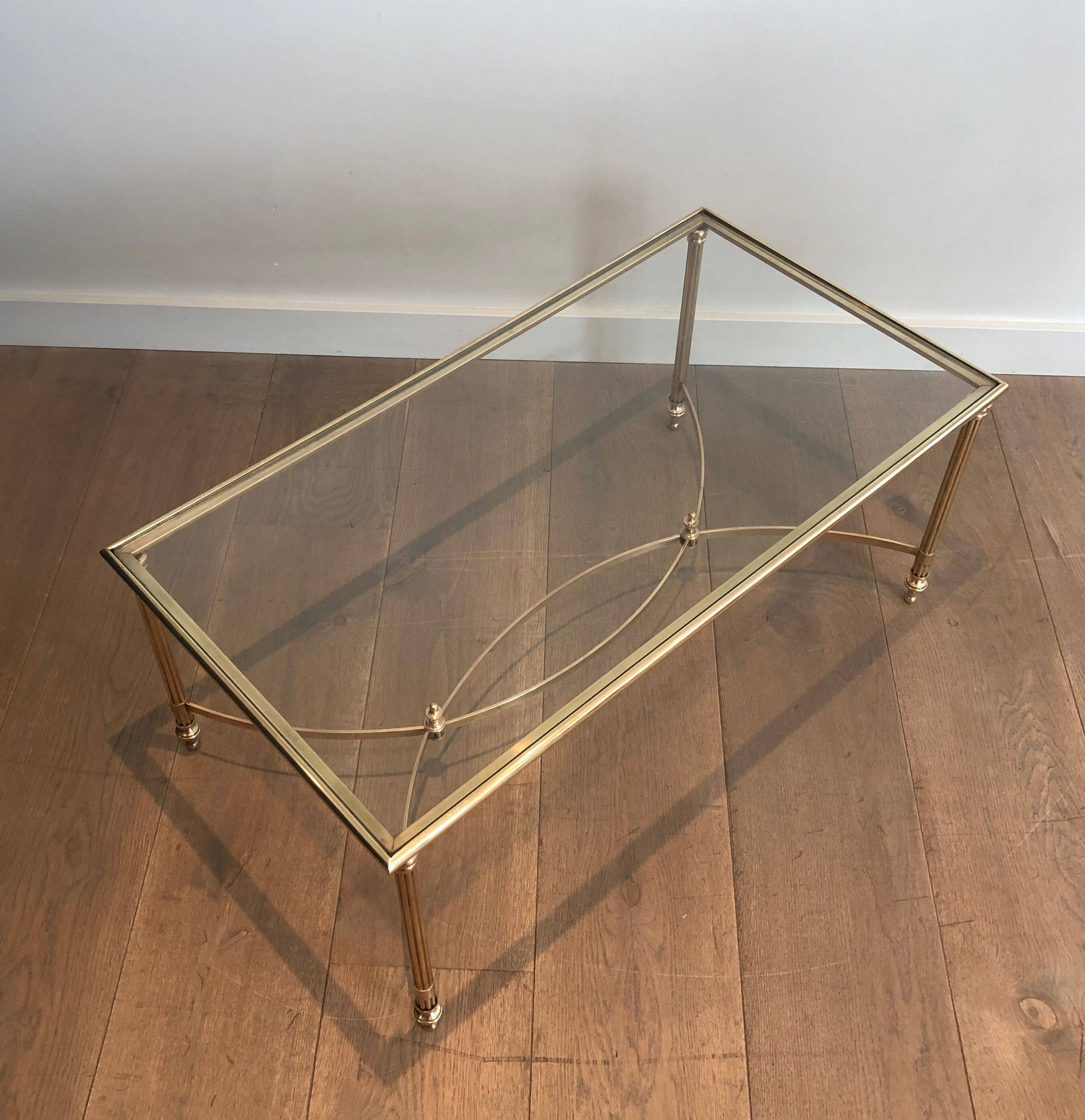 Neoclassical style brass coffee table by Maison Jansen
