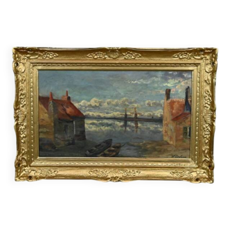 Table "The North Sea", signed W. Delsaux – Early 20th century