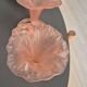 Pair of vintage Italian vases "Lilly" — pale pink frosted glass