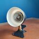 Black metal clip-on lamp articulated 70's