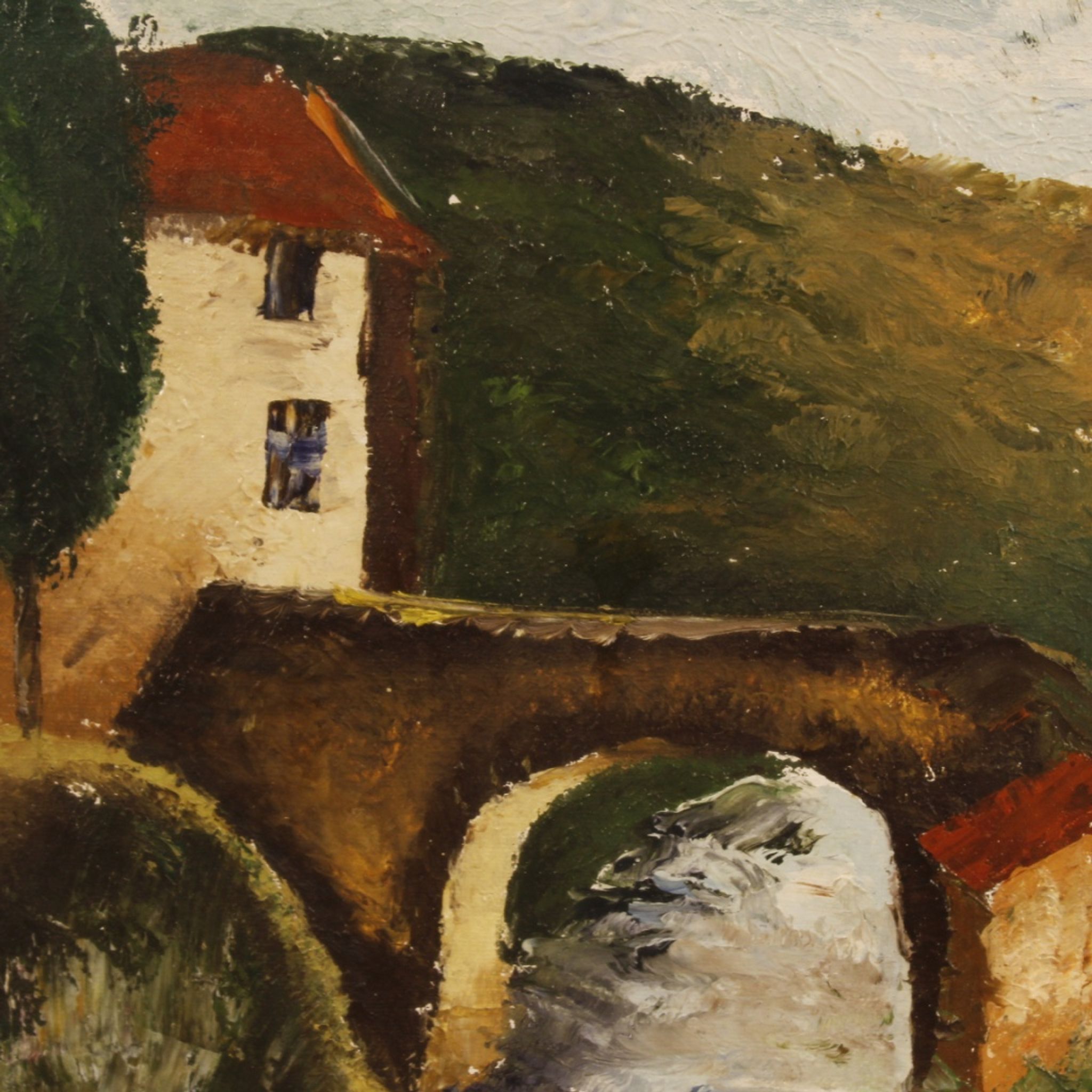 Italian signed landscape painting from 20th century