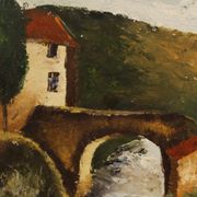 Italian signed landscape painting from 20th century