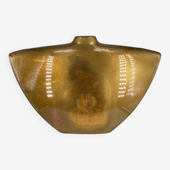 Gold Fail Porcelain Vase Yan Zehn Stork