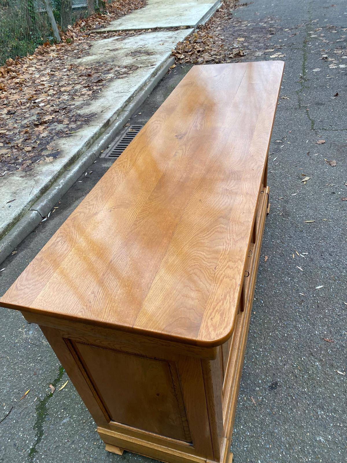 Buffet enfilade Louis Philippe en chêne massif du 20ème 186cm