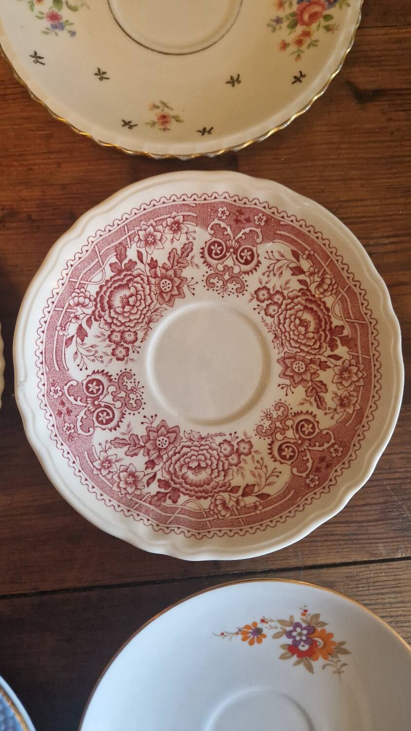 Set of 6 saucers small antique biscuit bread plates Limoges Villeroy and Bich Gilbert
