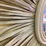 Sunburst Mirror in Rattan and Palm Leaf