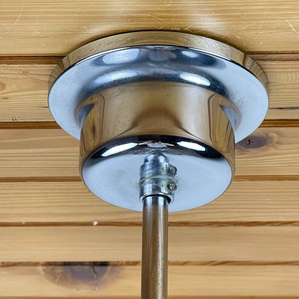 Chrome and glass lustre with lenses by Oscar Torlasco, Italy, 1960s.