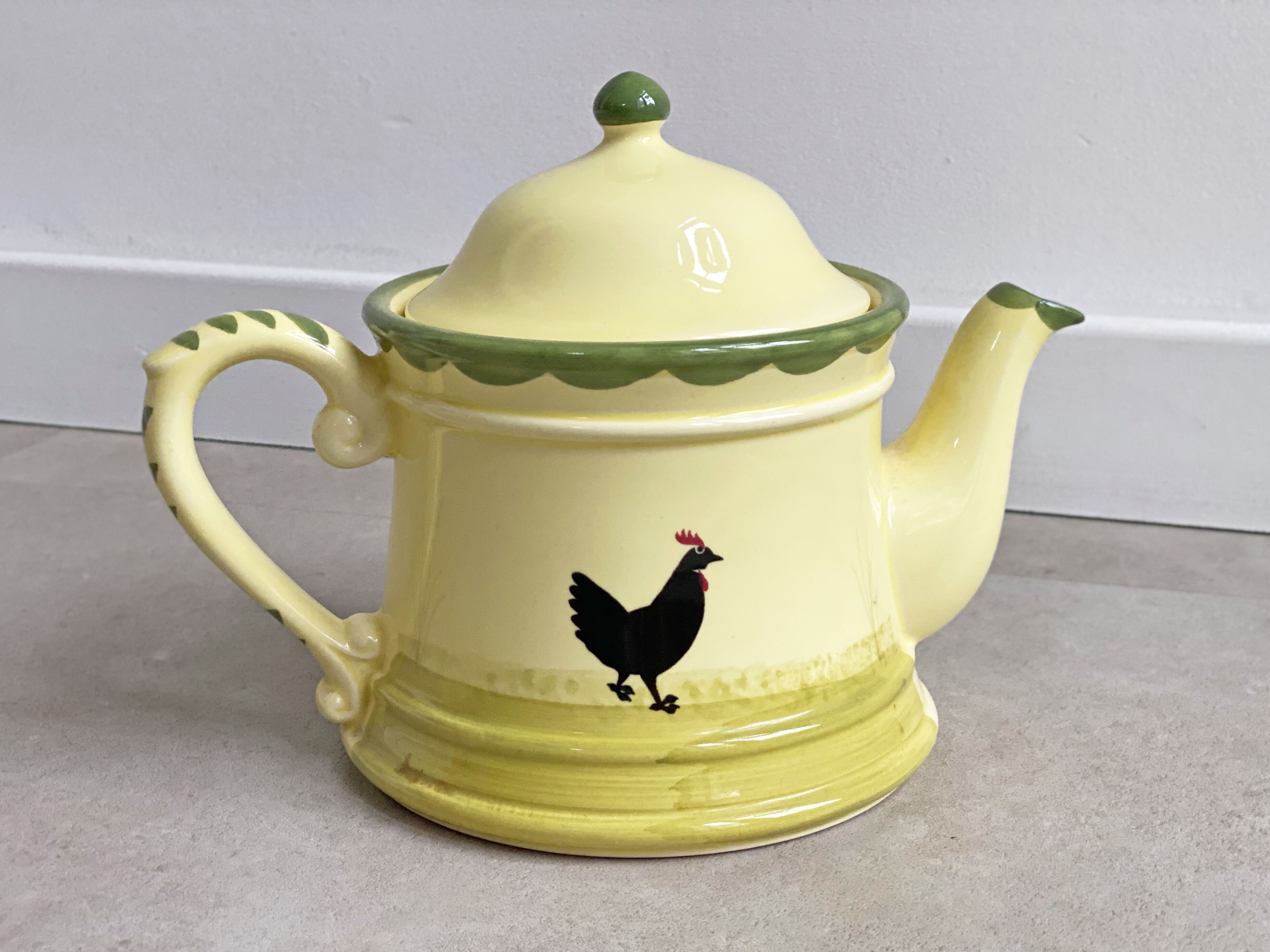 Zeller rooster and hen teapot, coffee pot, vintage ceramic tableware