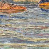 Old landscape painted with a knife