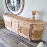 Low buffet in renovated solid cherry wood – Revisited Louis XV style – 250 cm