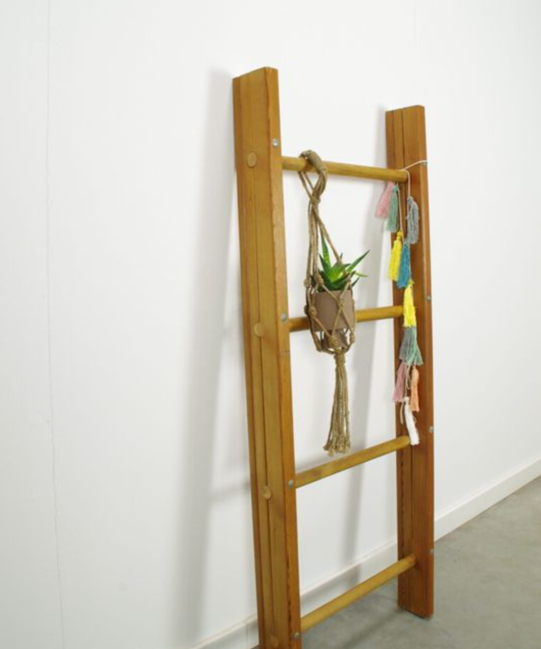 Vintage wooden decorative ladder