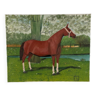 Tableau ancien représentant un cheval