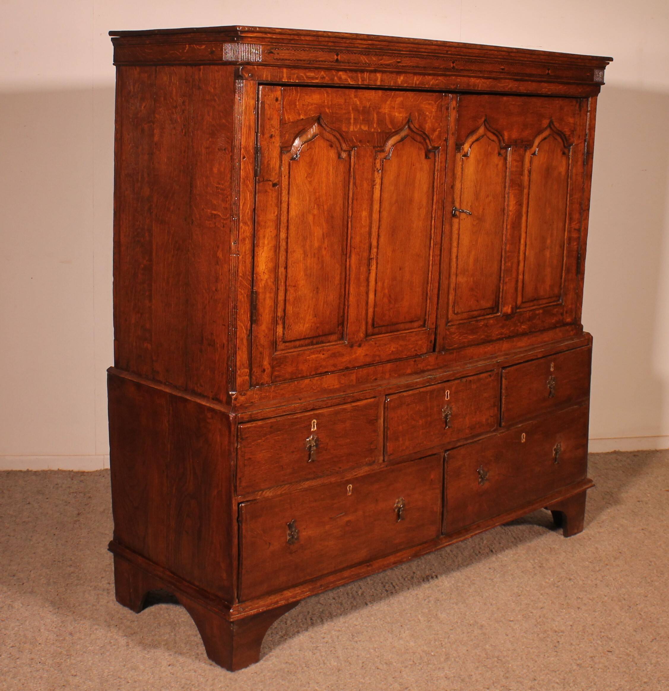2-Body Oak Cupboard - 18th Century