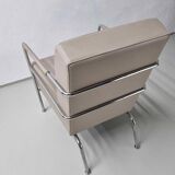 2 vintage nude leather "Cinema" easy chairs by Gunilla Allard for Lammhults | 1990s