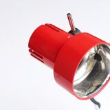 Red desk lamp, chrome foot, 70s