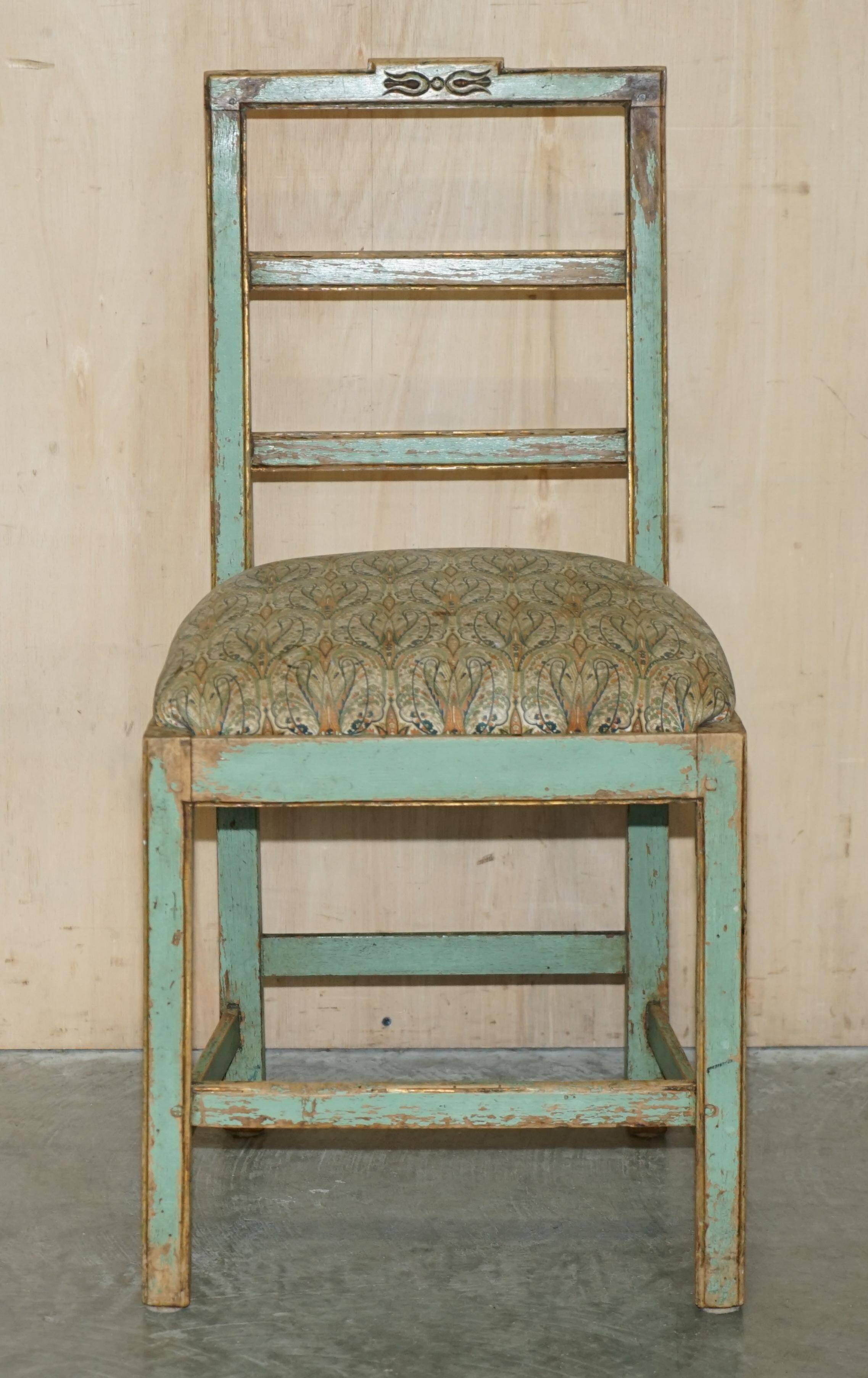Pair of antique French chairs with original paint.