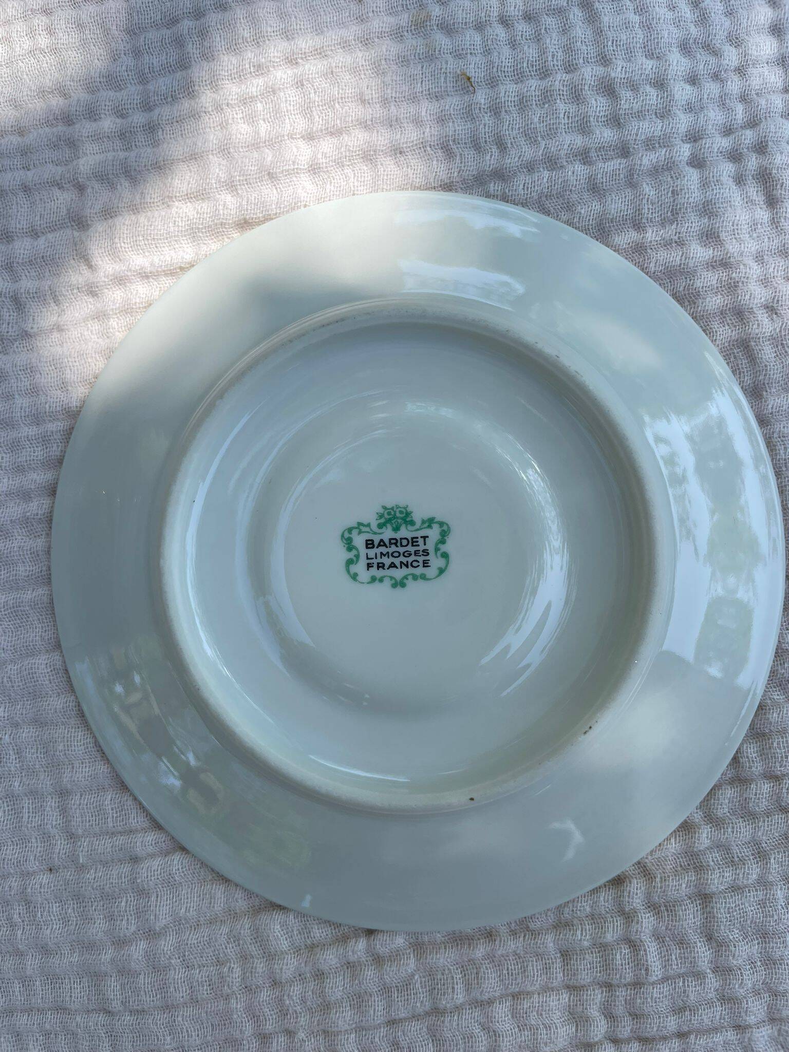 Porcelain set of small plates golden Limoges France