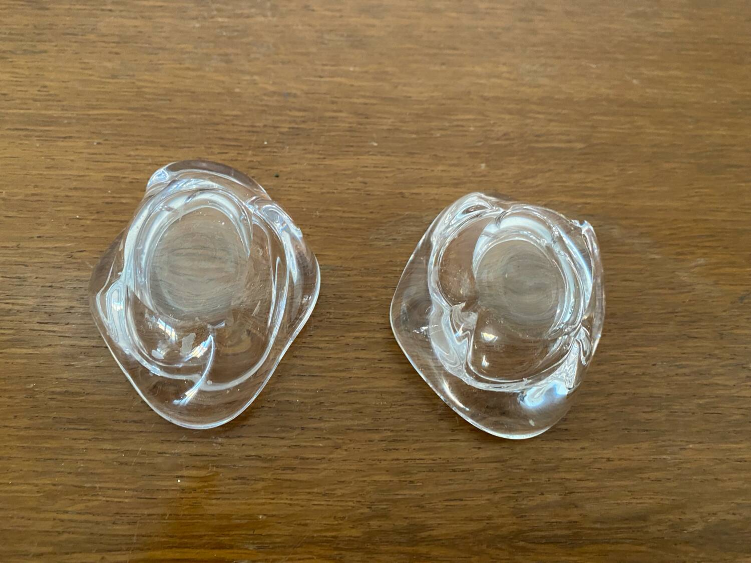 Pair of Crystal Salt Pepper Shakers BAYEL Made In France Vintage #C129