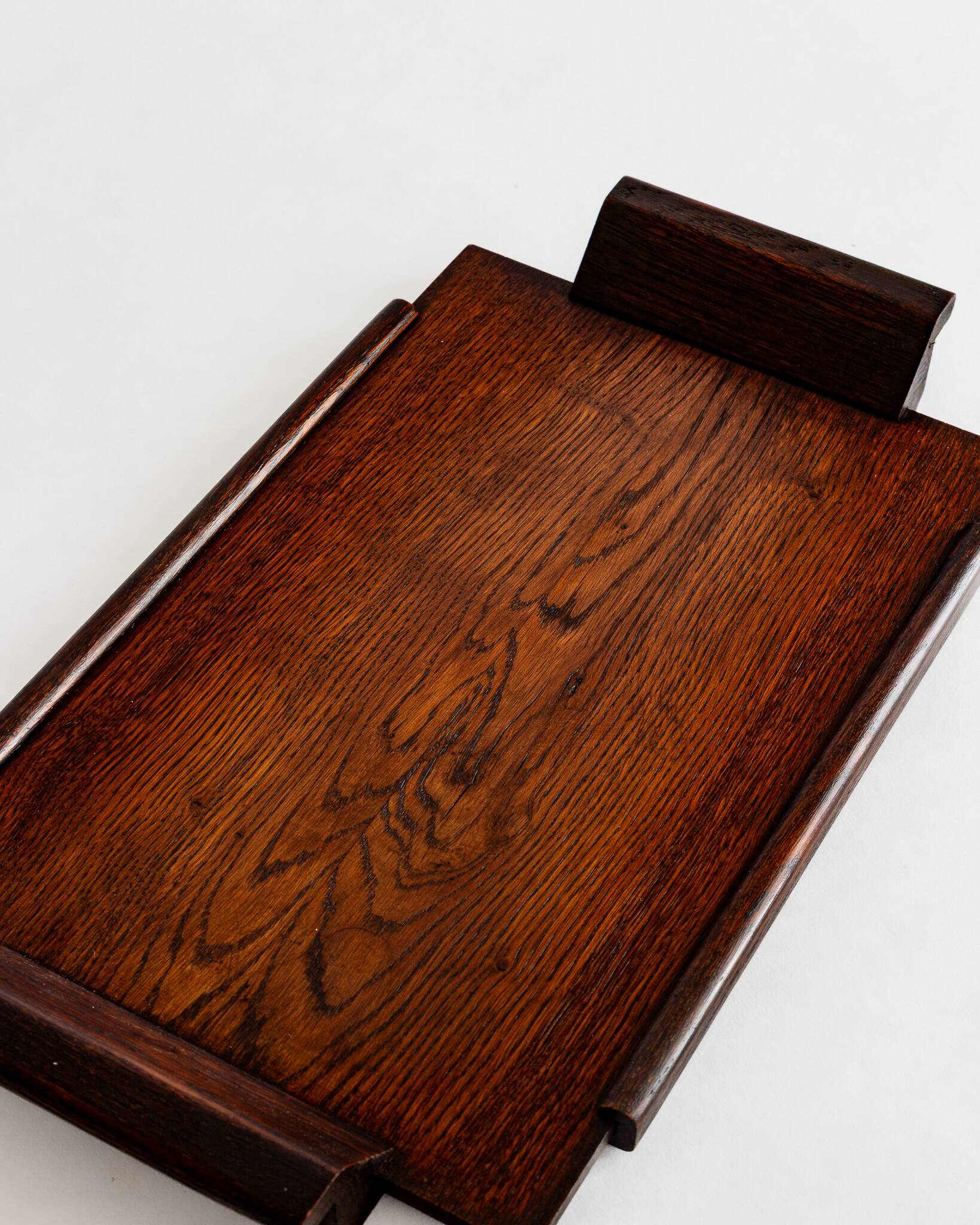 Plateau de service en bois massif de style Art Déco – Années 40-60