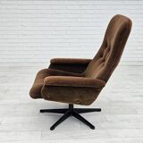 Années 1970, chaise pivotante scandinave vintage, velours, état d'origine.