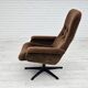 Années 1970, chaise pivotante scandinave vintage, velours, état d'origine.