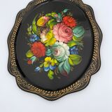 Metal tray Russian folk craft Jostovo