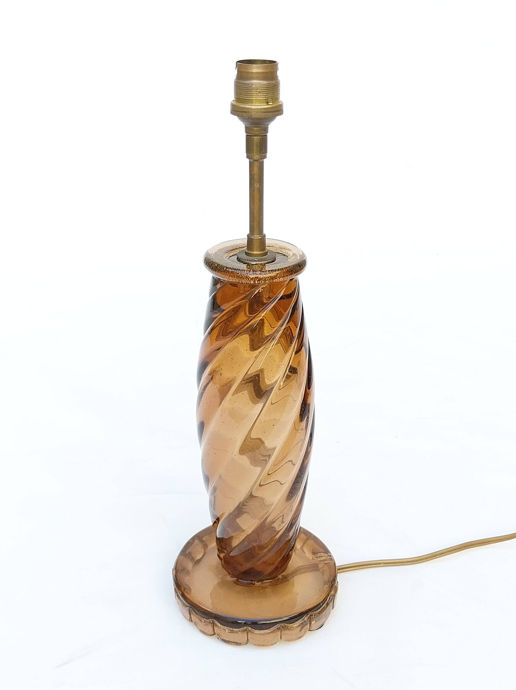 Murano glass lamp with gold glitter