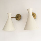 Suite of three italian design wall lamps 1950