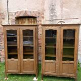 2 old wooden display cases