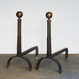 Monumental chenets for fireplace - Italian production - Minimalist design