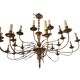 Large solid brass chandelier with 24 lights