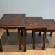Set of Three Lacquered Nesting Tables with Chinese Decorations, France circa 19