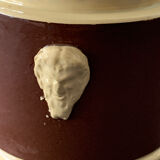 Sarreguemines clay pot with mascarons
