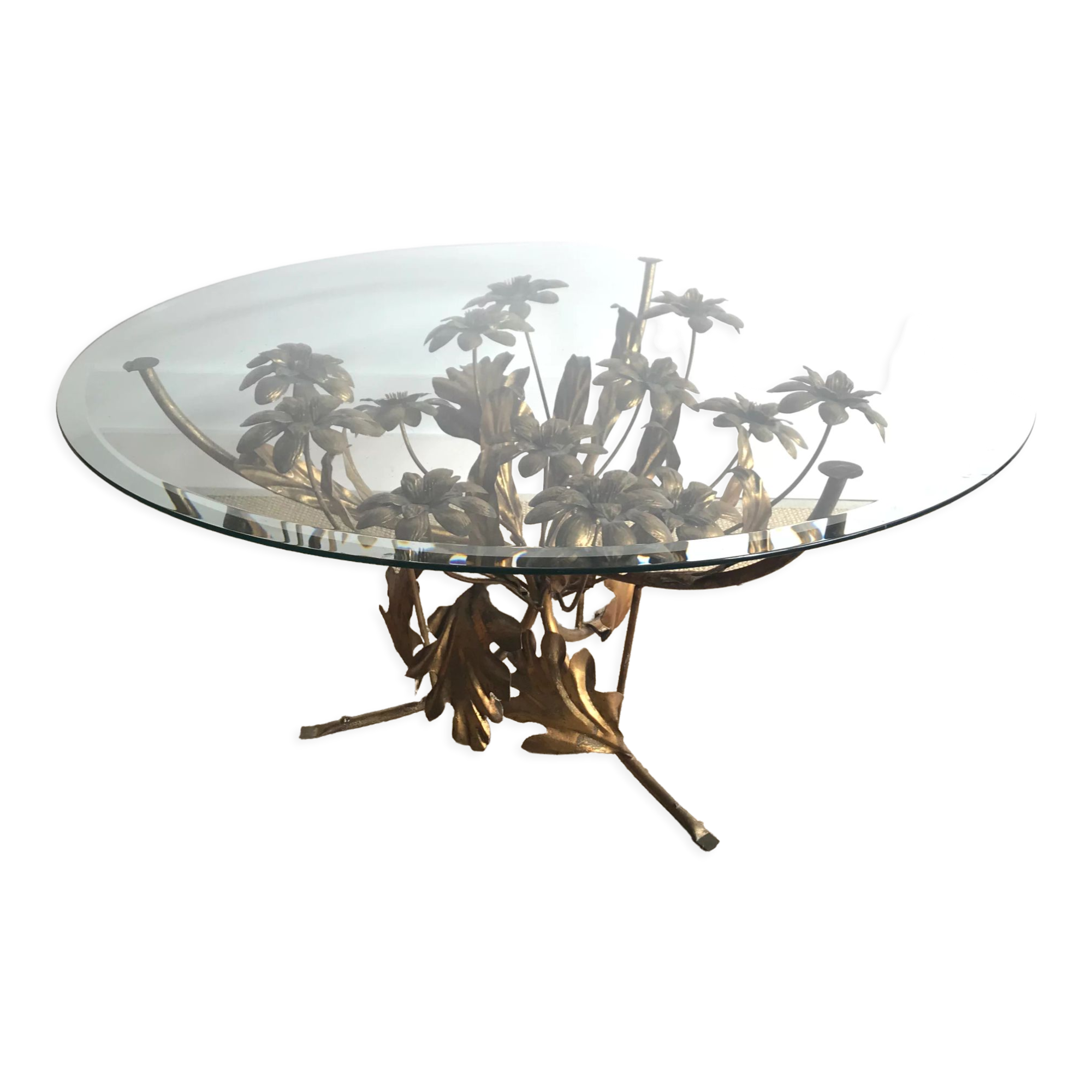 Table basse florentine Hans Kögl metal doré