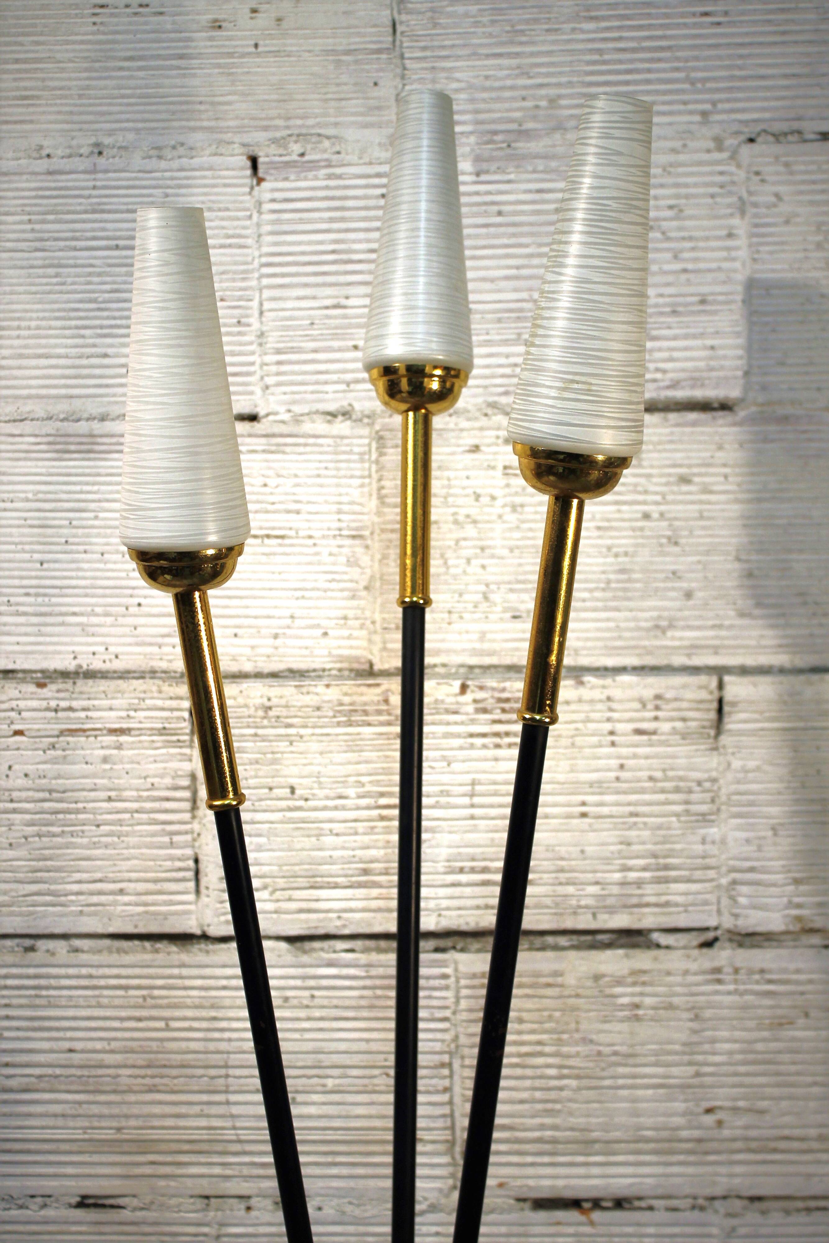 "3 cones" arm floor lamp 1950s