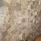 Tapis en peau de vache, patchwork gris argenté